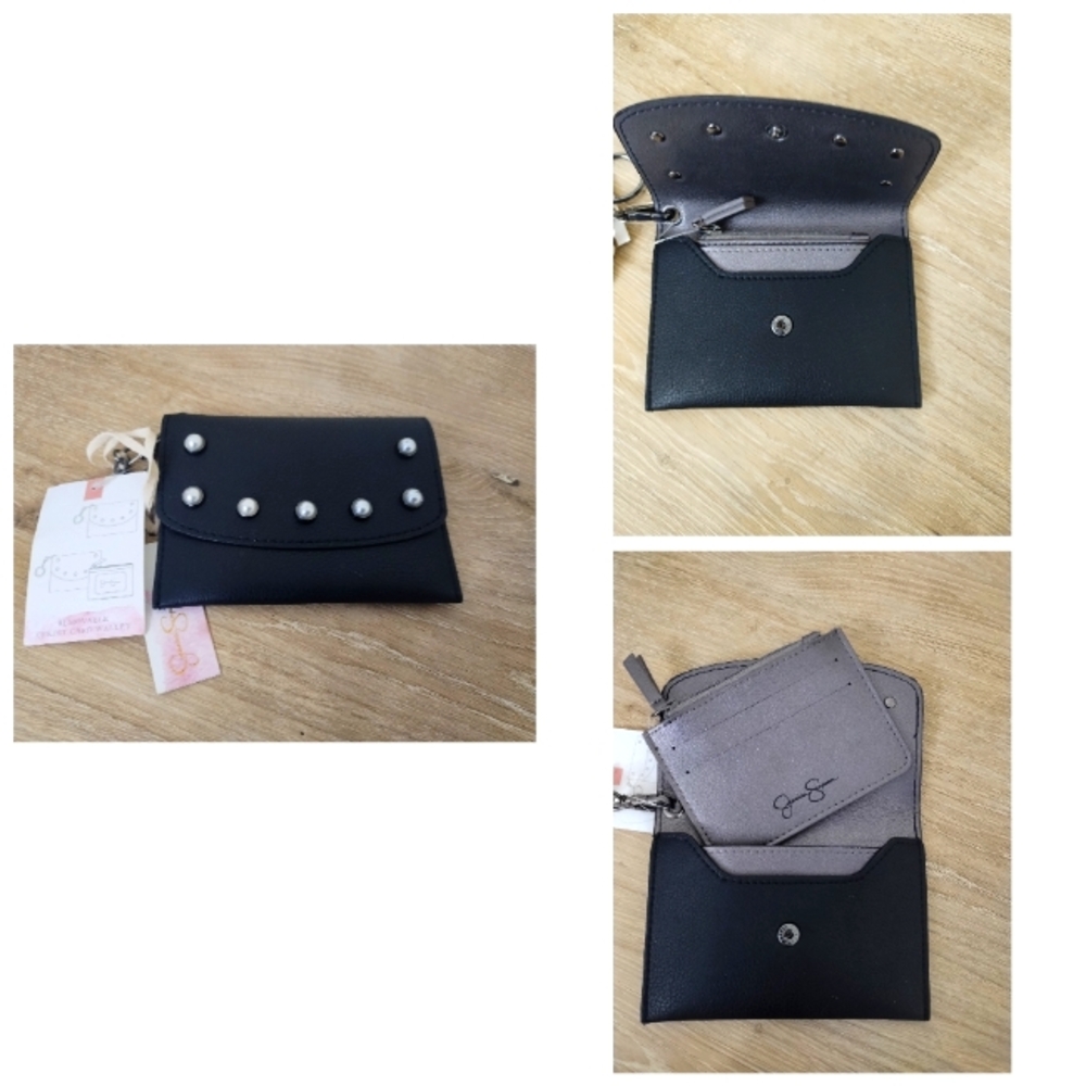 Jessica Simpson faux leather and pearl wallet set *NWT
